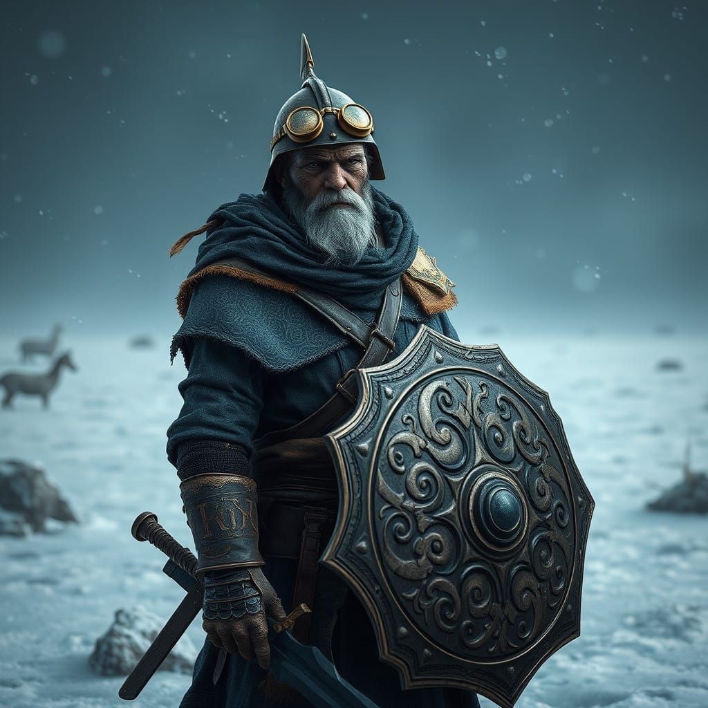 Resilient Argonian Sage in Winterhold's Frozen Wilderness