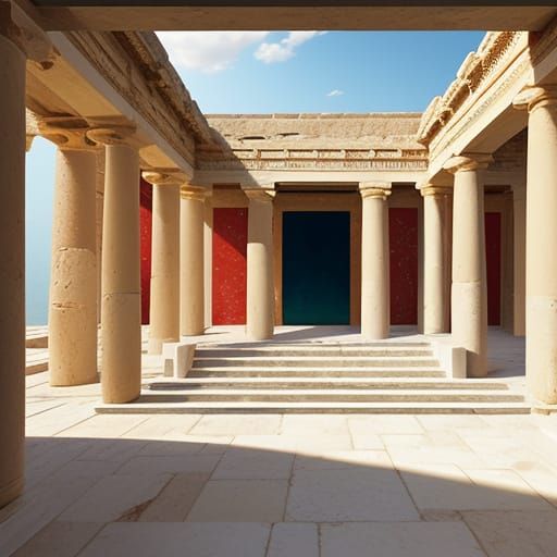 Knossos Palace in Hyperrealistic Digital Painting