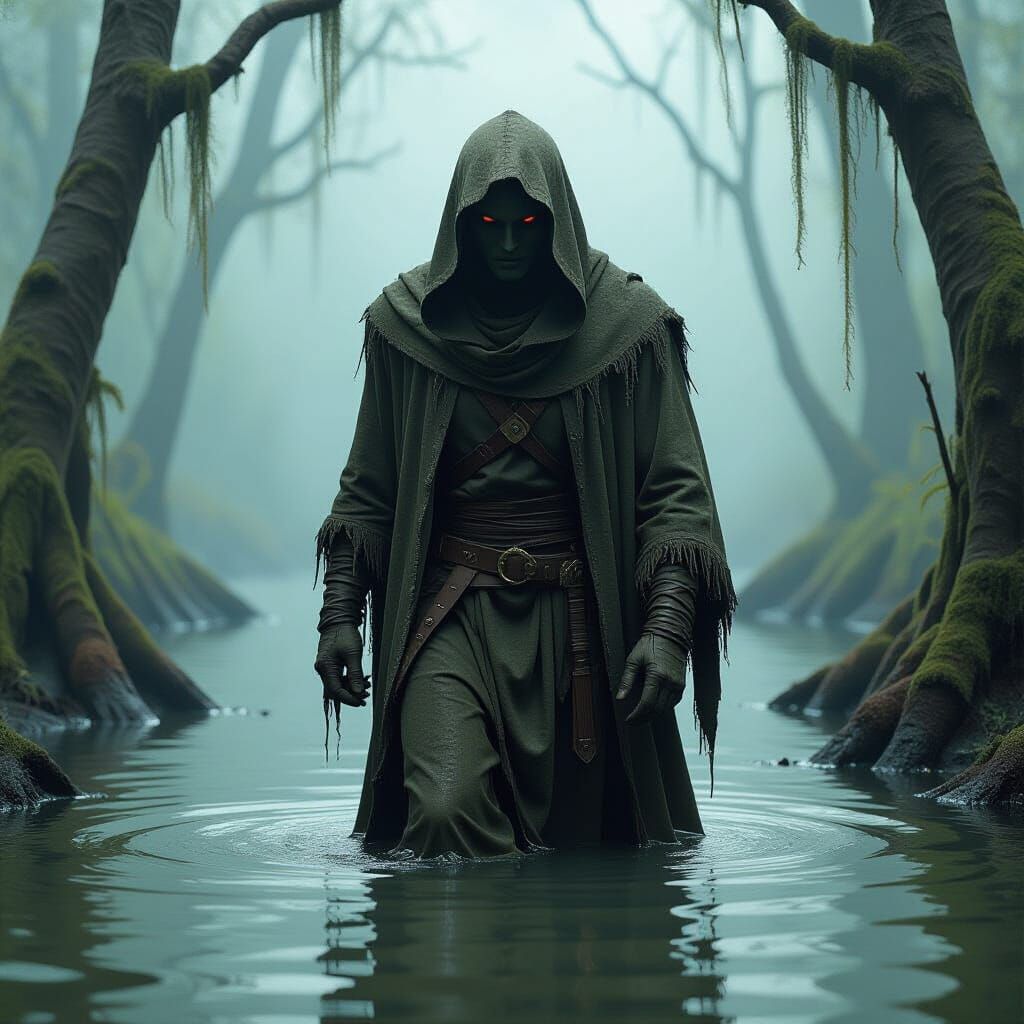 Muddface in Murky Swamp as Comic Book Art