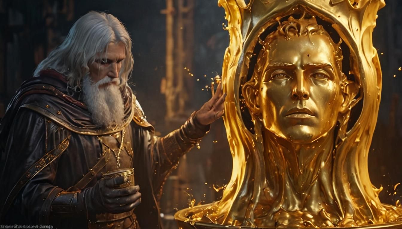 Merlin's Golden Statue Reveals King Arthur