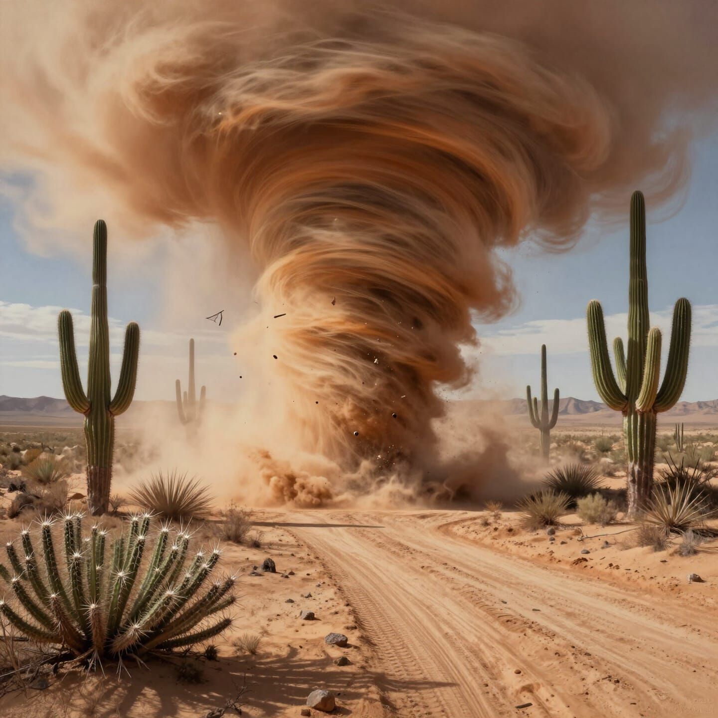 Sonoran Desert Dust Devil in Hyperrealist Painting