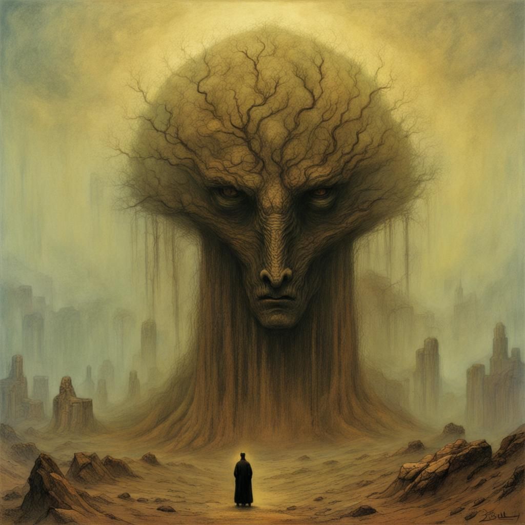 Gozer the Gozerian in Beksinski Style