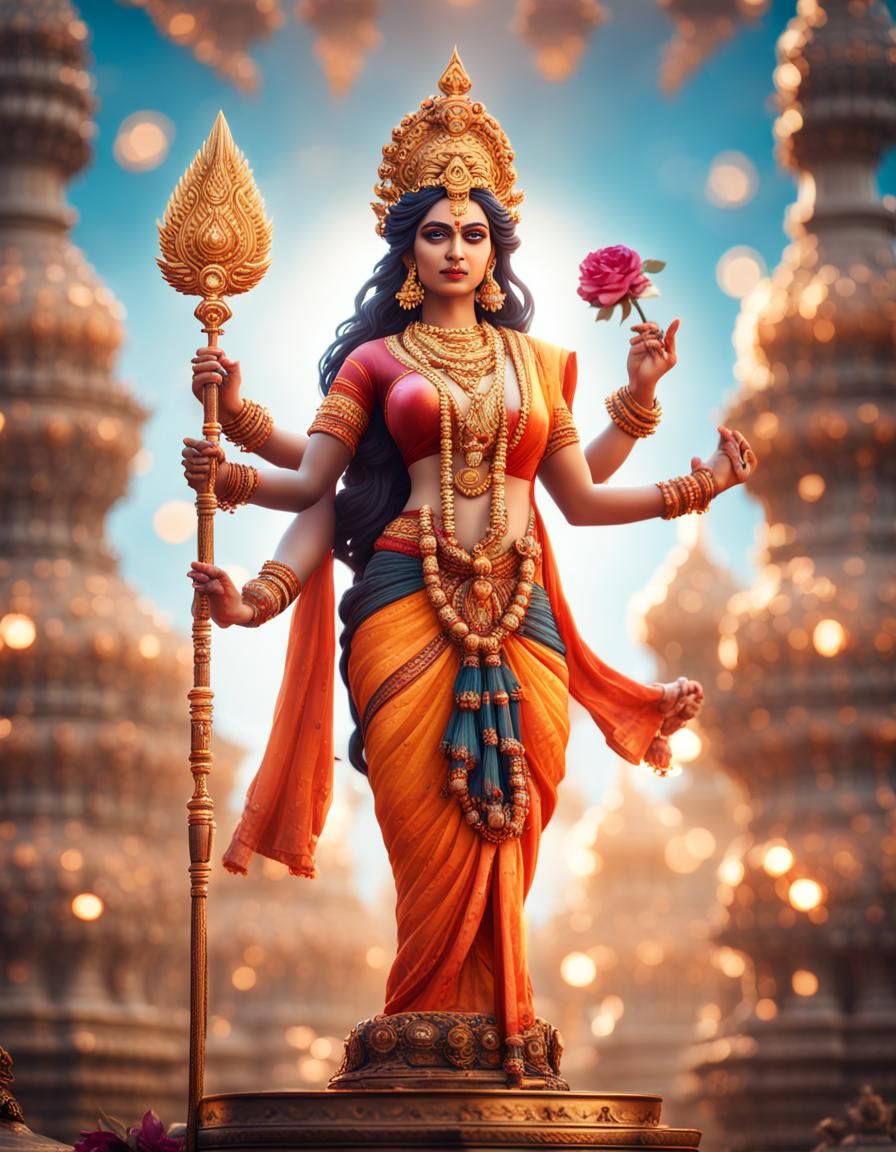 Goddess Umadevi: A Cinematic Hindu Deity Portrait