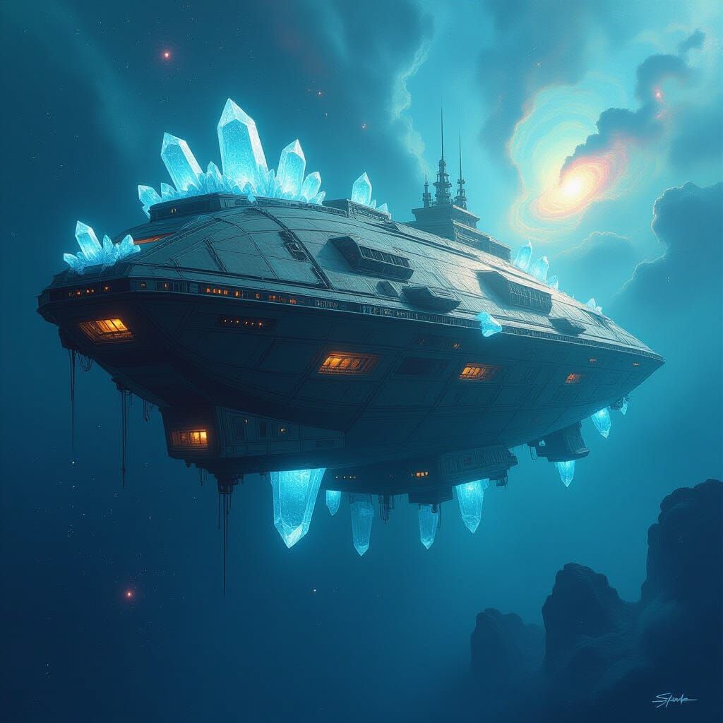 Ancient Spaceship Drifts Through Cosmic Void