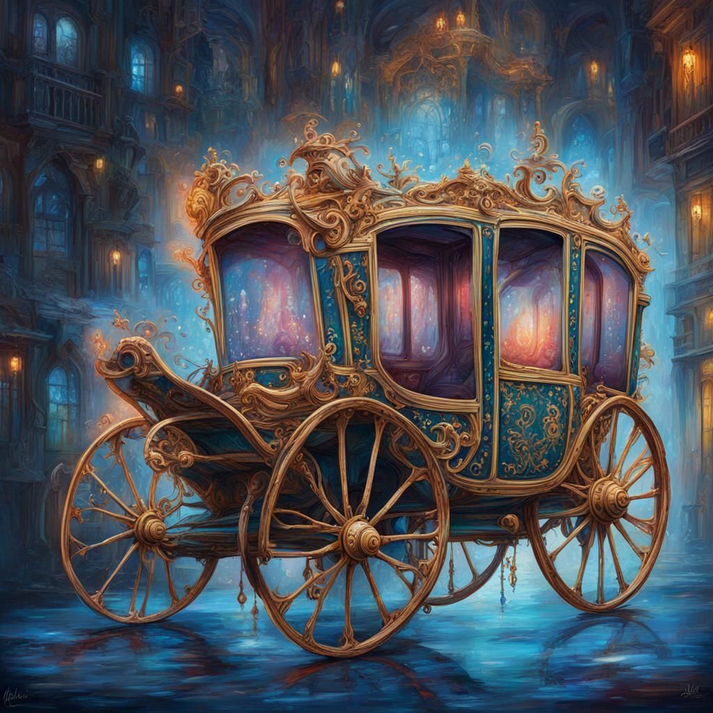 Magical Cinderella Coach in Graffiti Splash Art