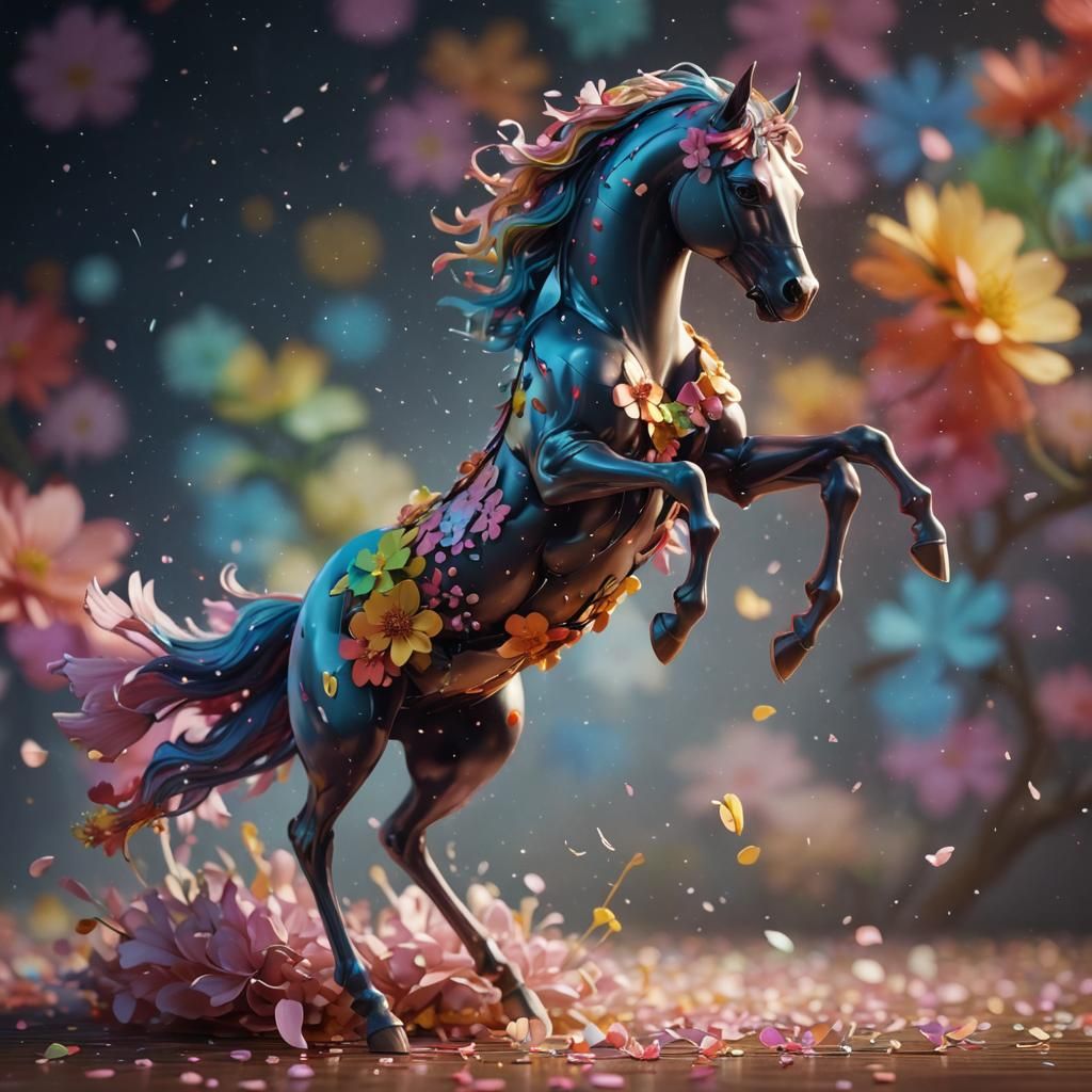 Exotic Flower Unfolding in 3D Anime Style