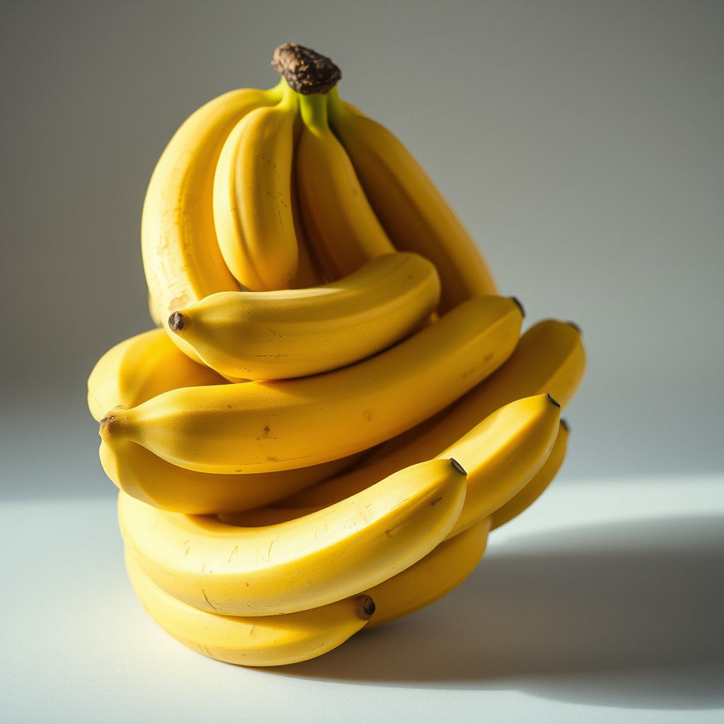 Hyperrealistic Banana Pyramid in Natural Sunlight
