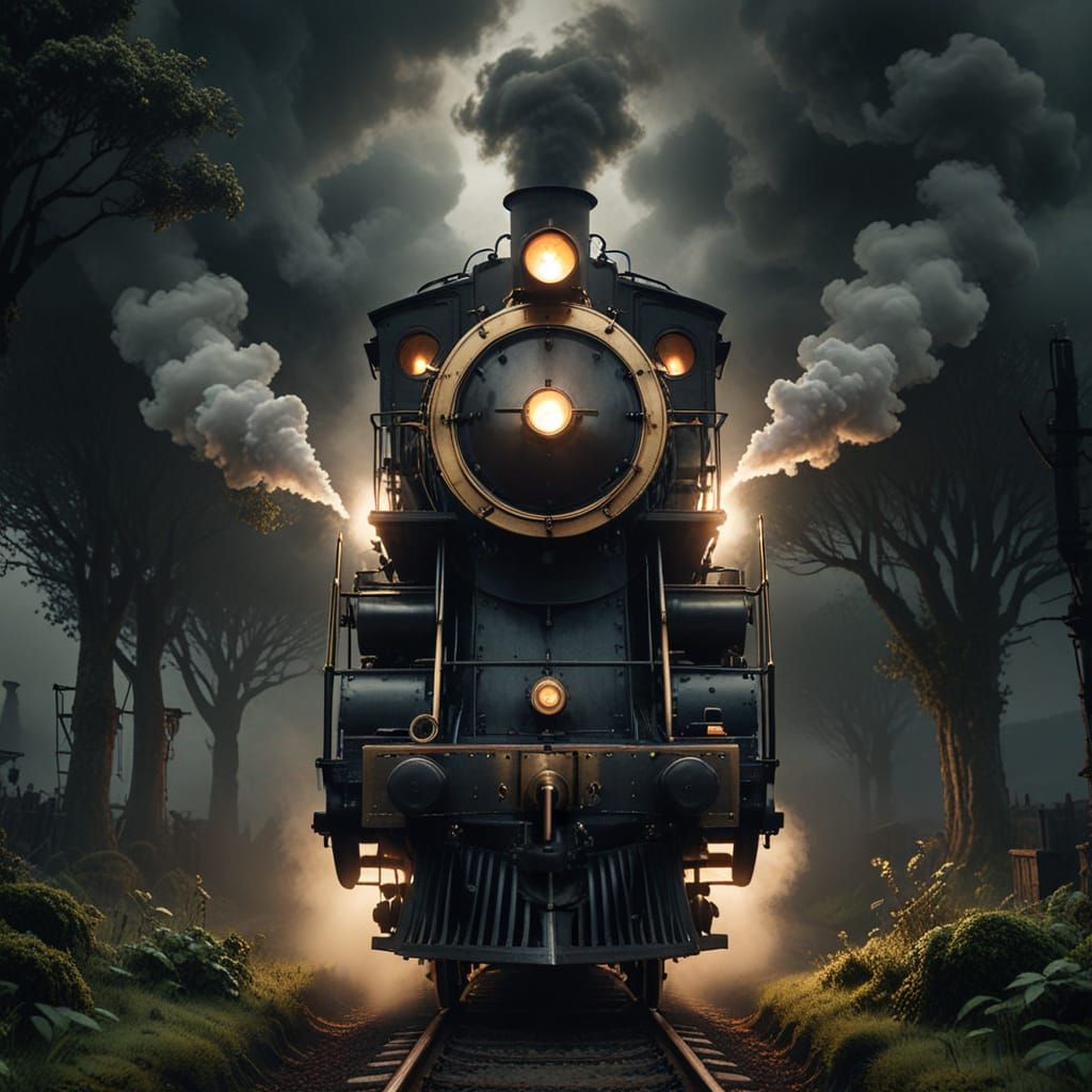 A vintage steam engine train