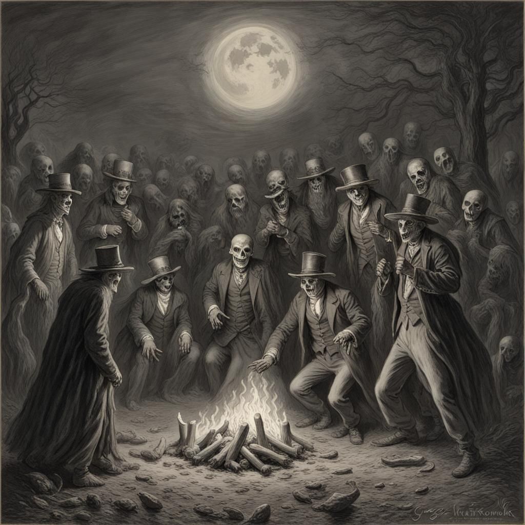 Sinister Ghost Party in Horror Style