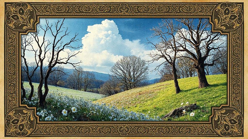 Surreal Landscape of Coexisting Seasons in Vibrant, Magical ...