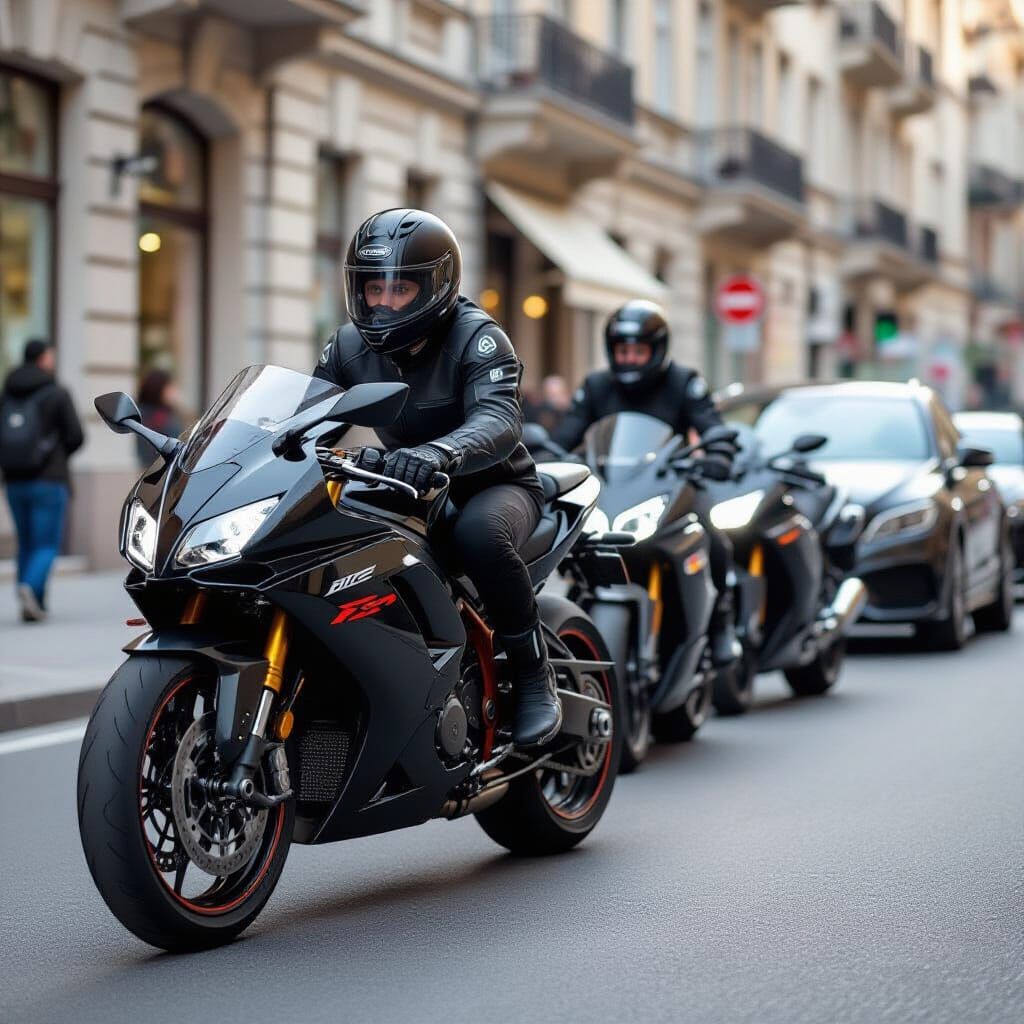 Porsche Motorcycles and SUVs in Black