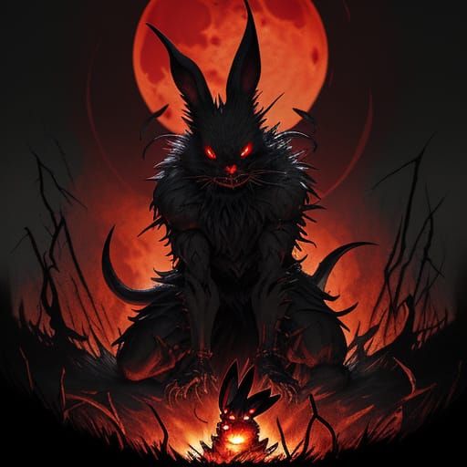 Dark Fantasy Anime Easter Bunny Descends from Hell
