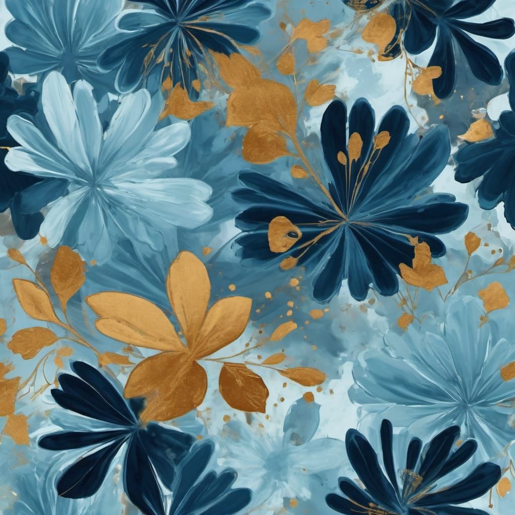 Surreal Blue Abstract with Airy Velvet Texture