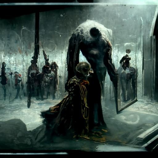 Horror Scene in Mirror, Doré and Rutkowski Style