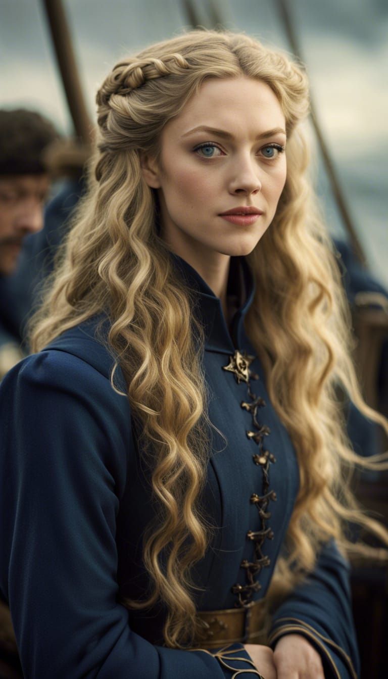 Medieval Portrait on Ship Deck, Fantasy Art