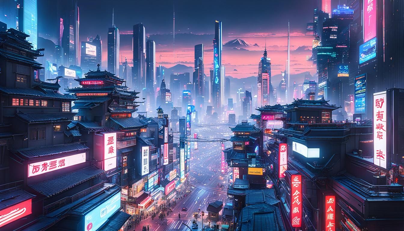 Cyberpunk City Merges with Untamed Lands
