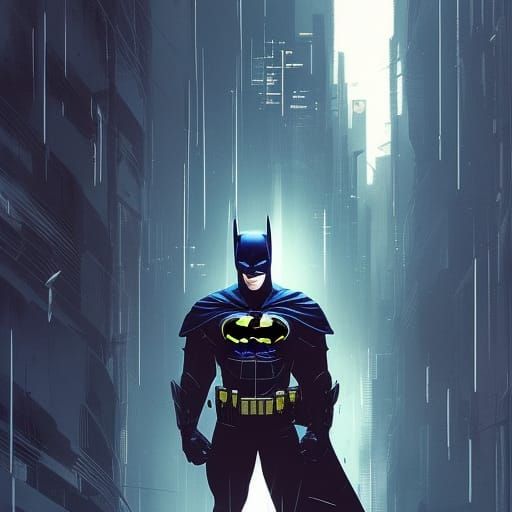 Cyberpunk Batman Illustration: Sharp Details and Elegant Des...