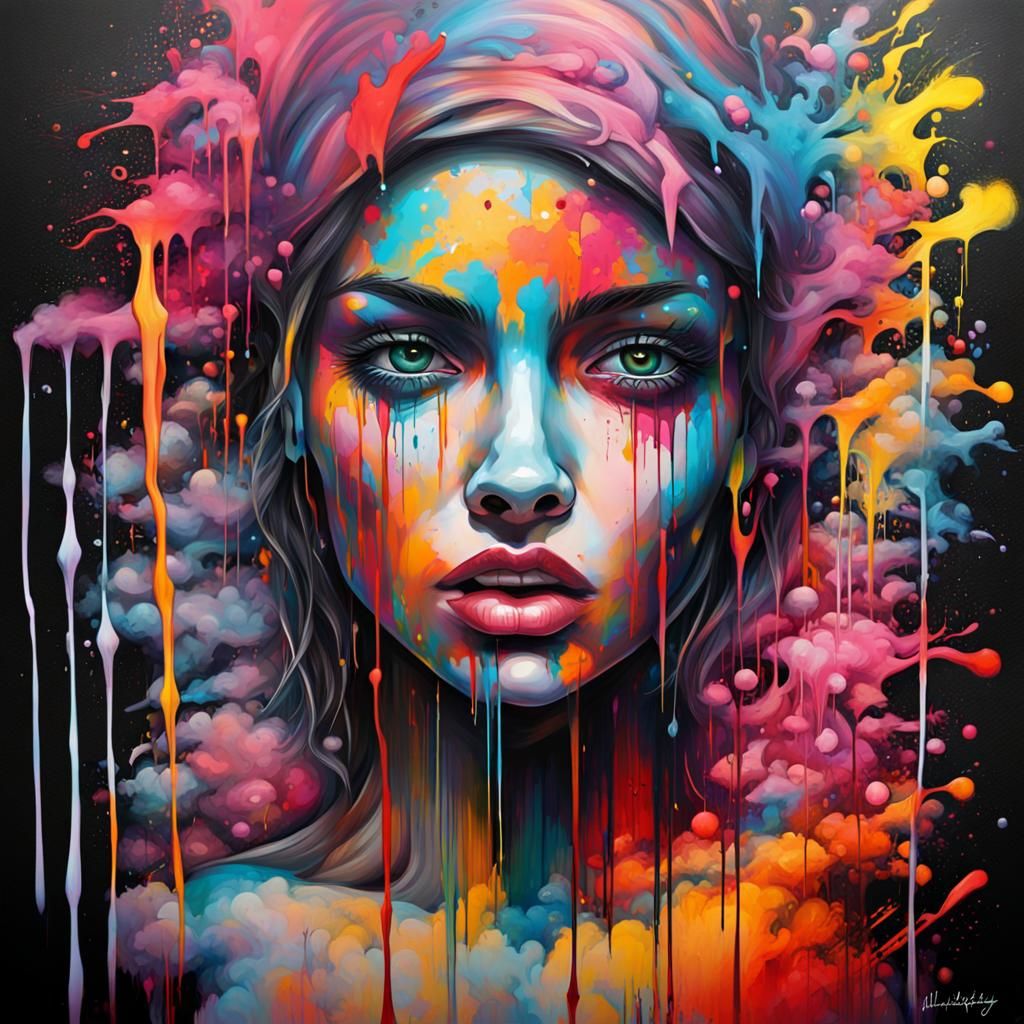 Colorful Graffiti Art with Melting Effects