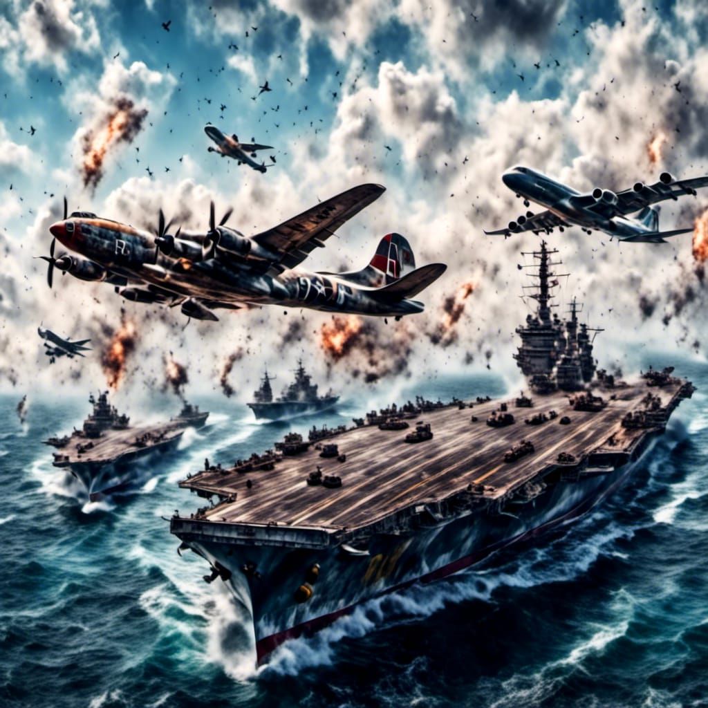 WWII Aircraft Carrier Landing: Aviation Art