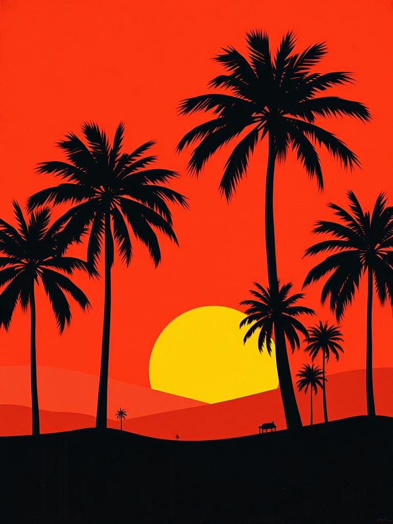 Minimalist Sci-Fi Landscape in 1950s Style