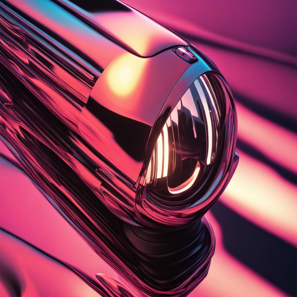Futuristic Headlight Design in Synthwave Style