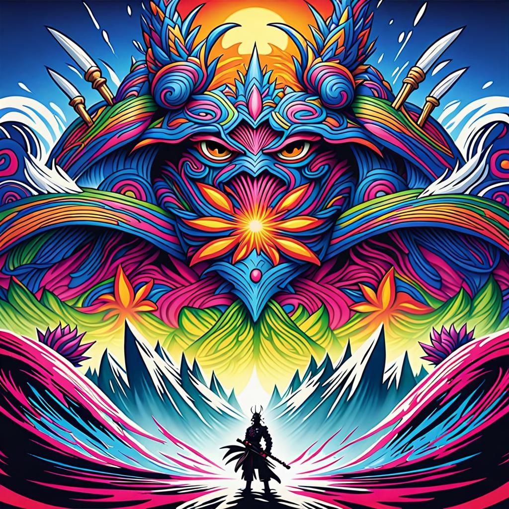 Beautiful Samurai Woman in Anime Style