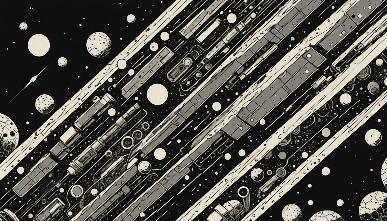 Vintage Comic Book Art with Futuristic Chip Systems