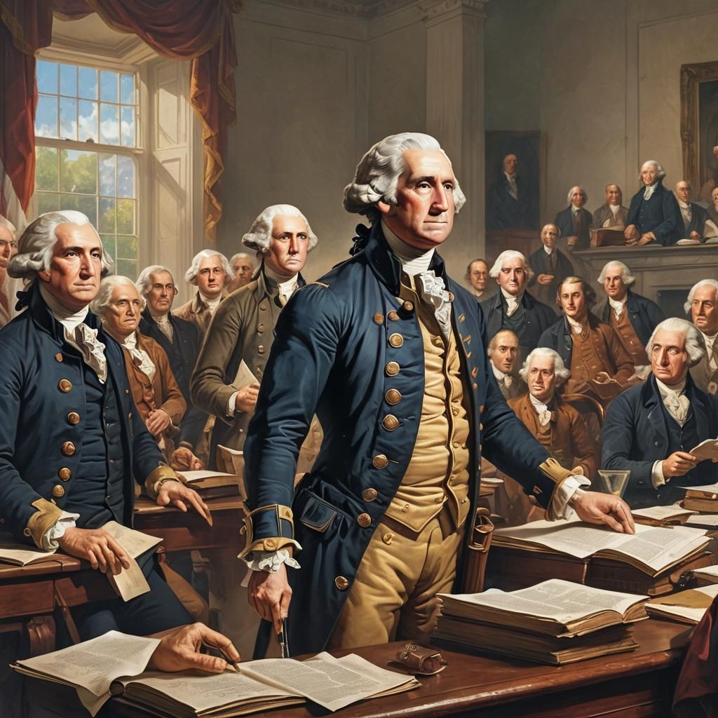 Washington at Declaration of Independence Reading: Hyperreal...
