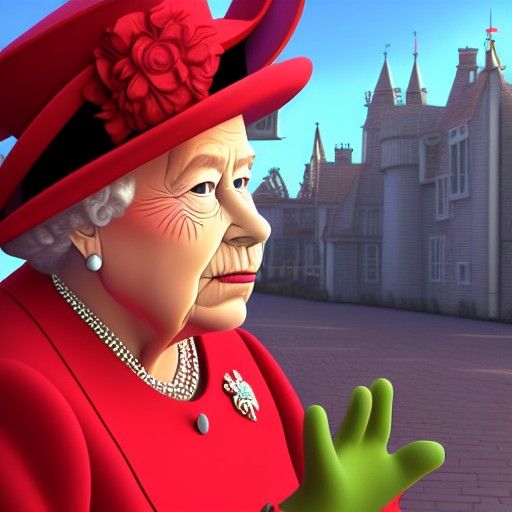 Queen Elizabeth II as Pixar-Style 3D Digital Art