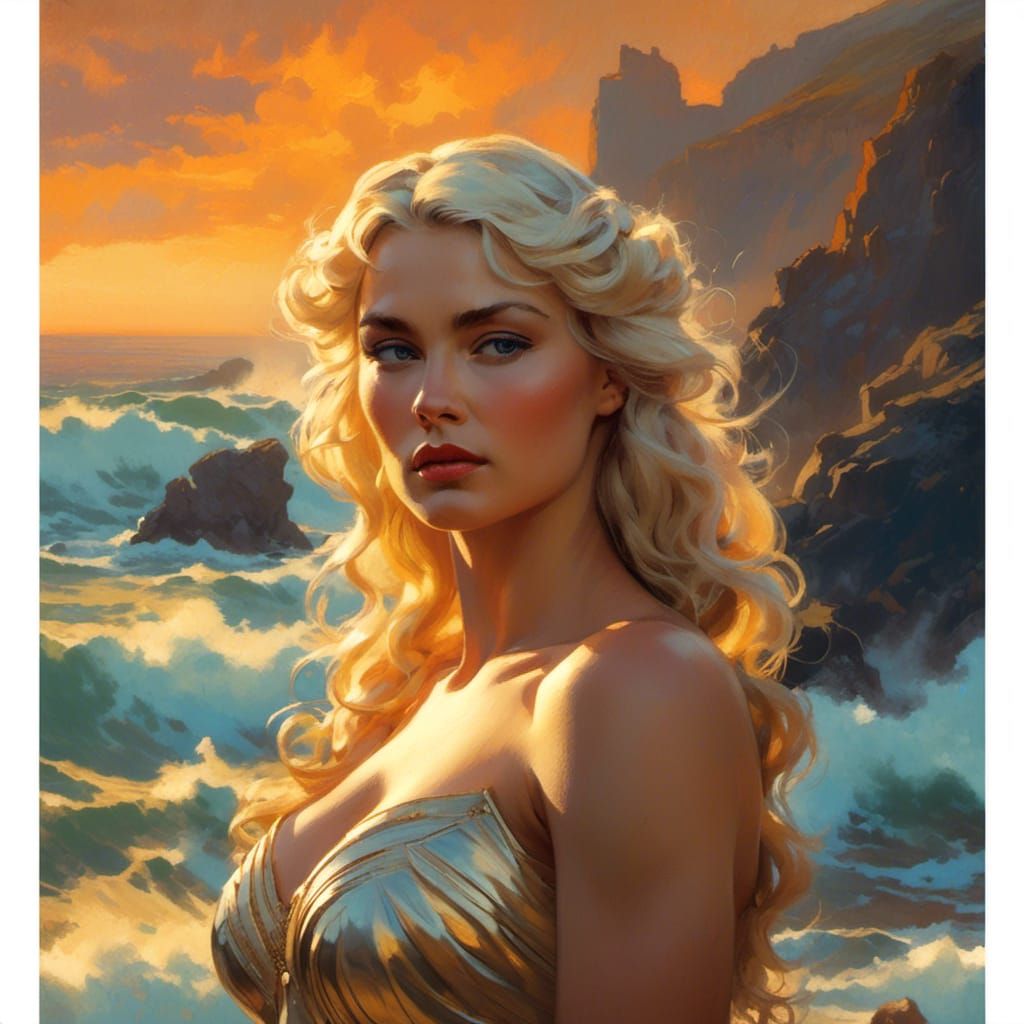 Gorgeous Barbarian Woman upper-body-portrait