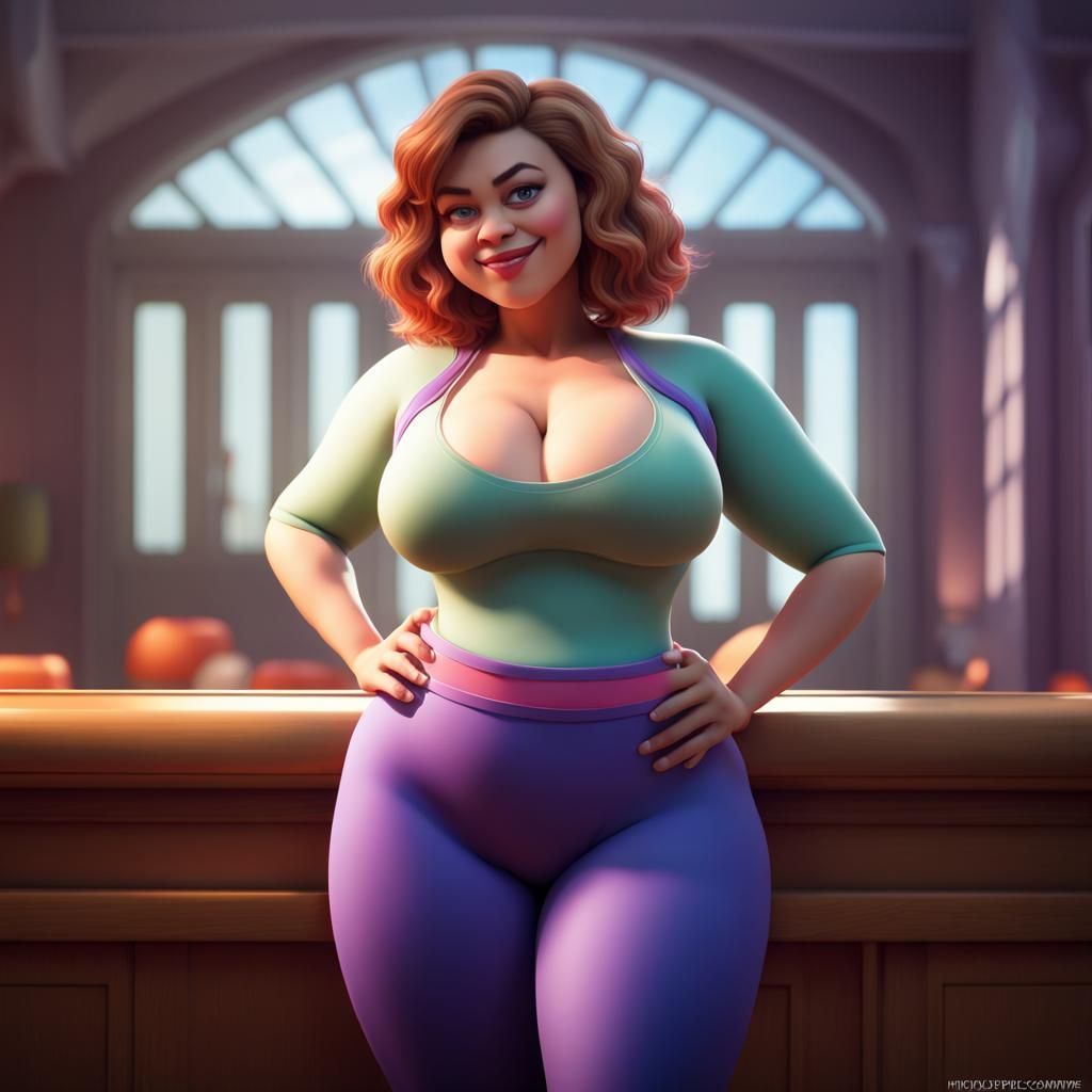 Beautiful Aerobics Instructor in 3D Digital Art Style