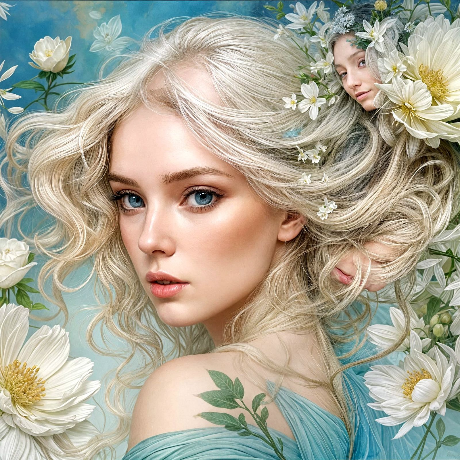 Ethereal Beauty in a Dreamy Floral Setting