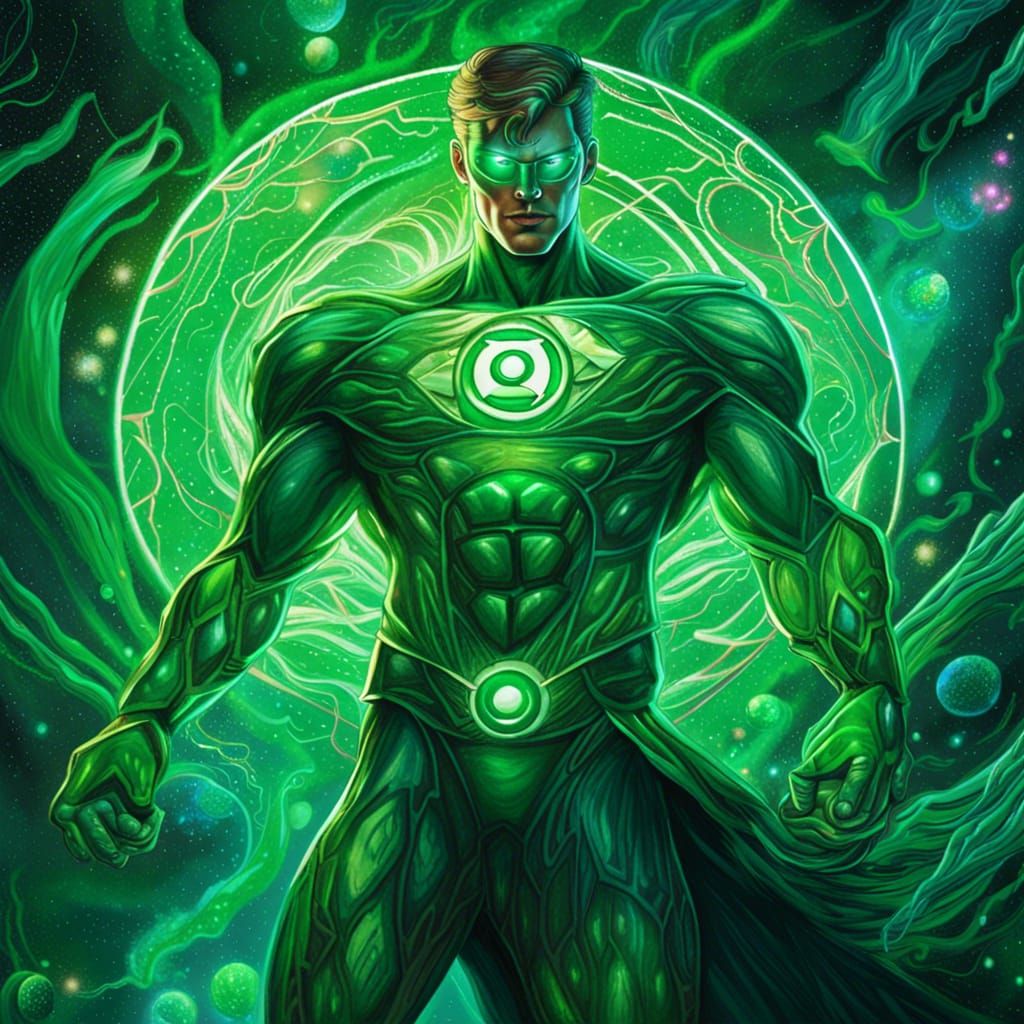 Green Lantern Galaxy Protector in Astral Illustration