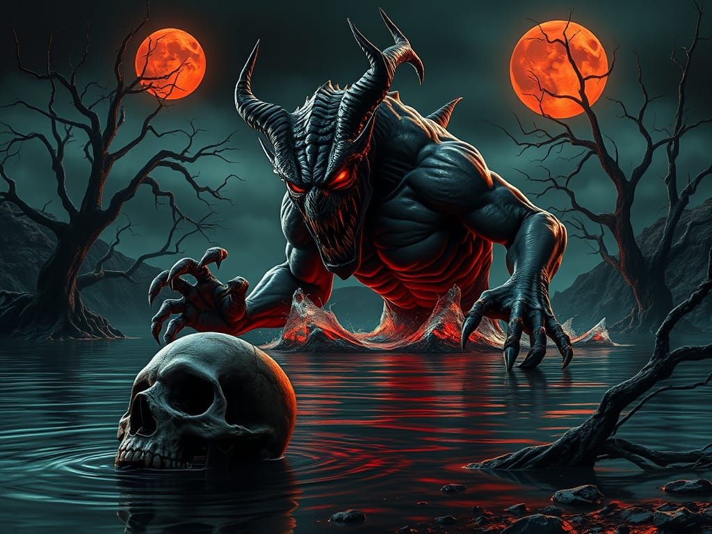 Terrorizing Demon Emerges from Quarry Waters