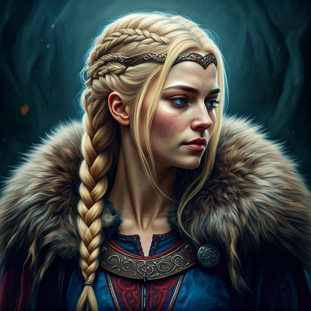 Norse Love Goddess Astrild in Digital Matte Painting