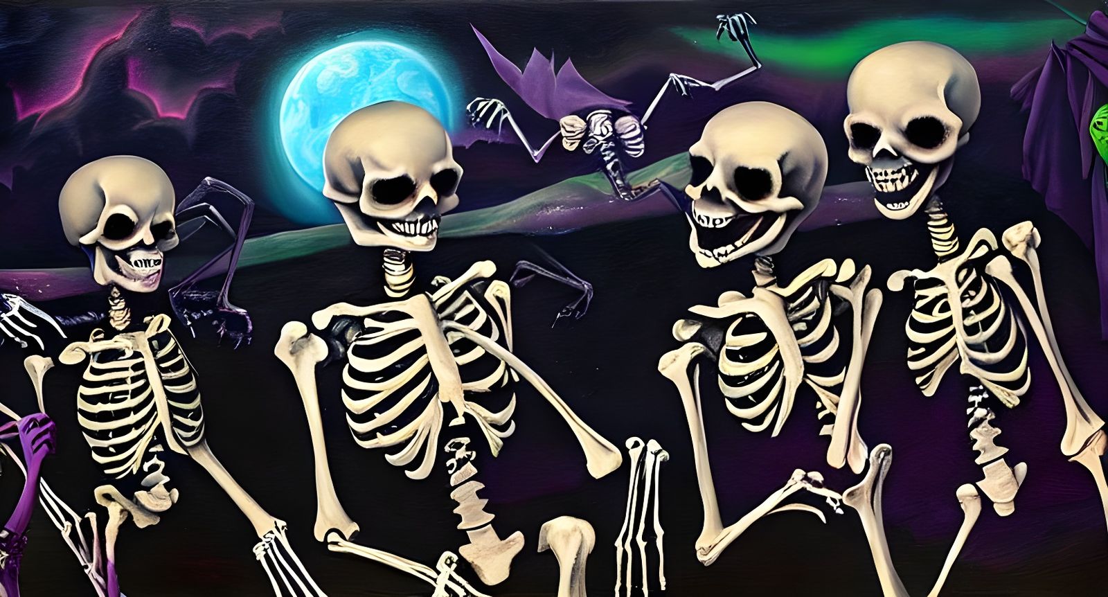 Spooky Skeleton Karaoke at a Halloween Party