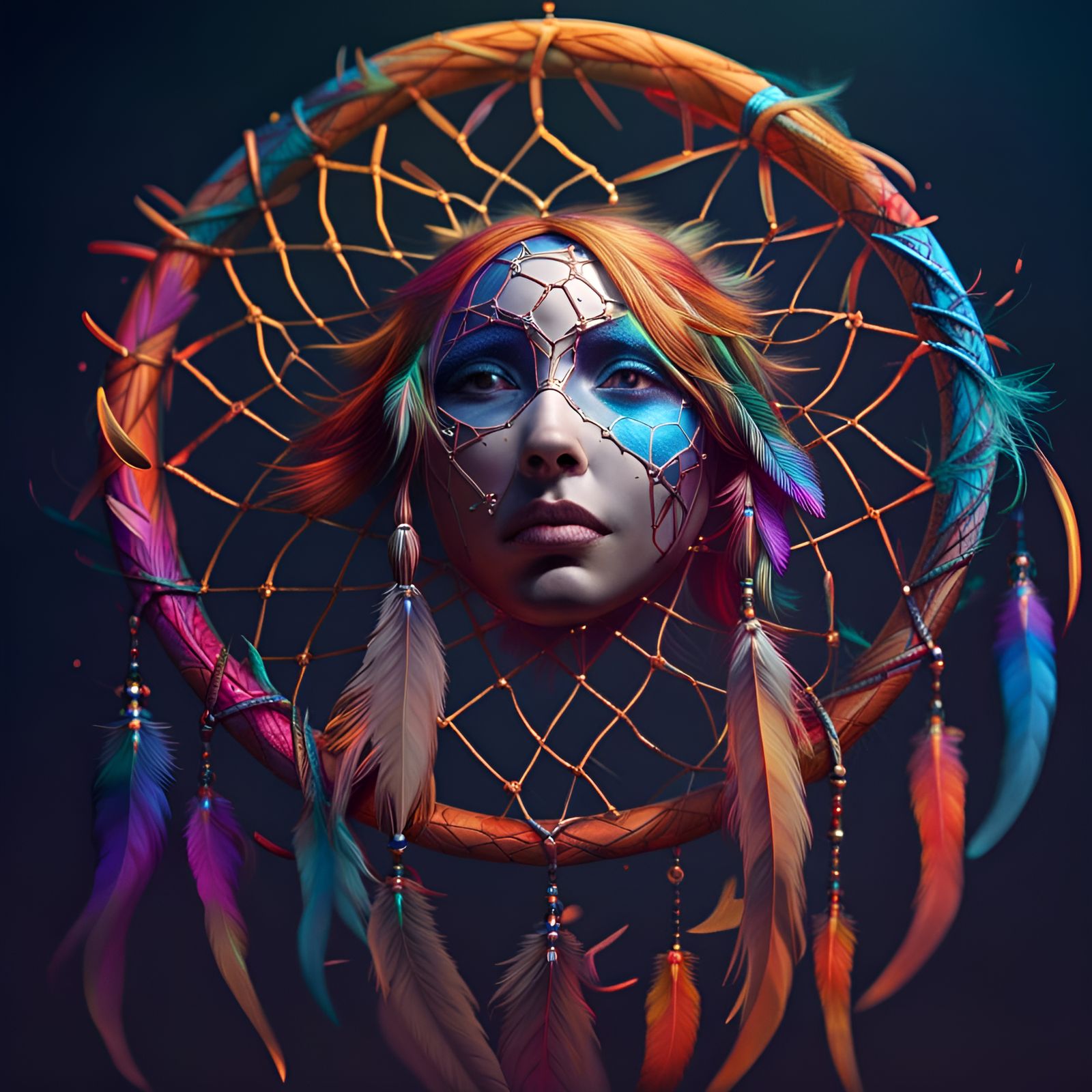 Intricate Dreamcatcher in Hyperrealistic Splash Art
