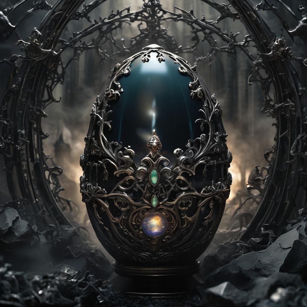 Dark Fantasy Goth Faberge Egg Explosion