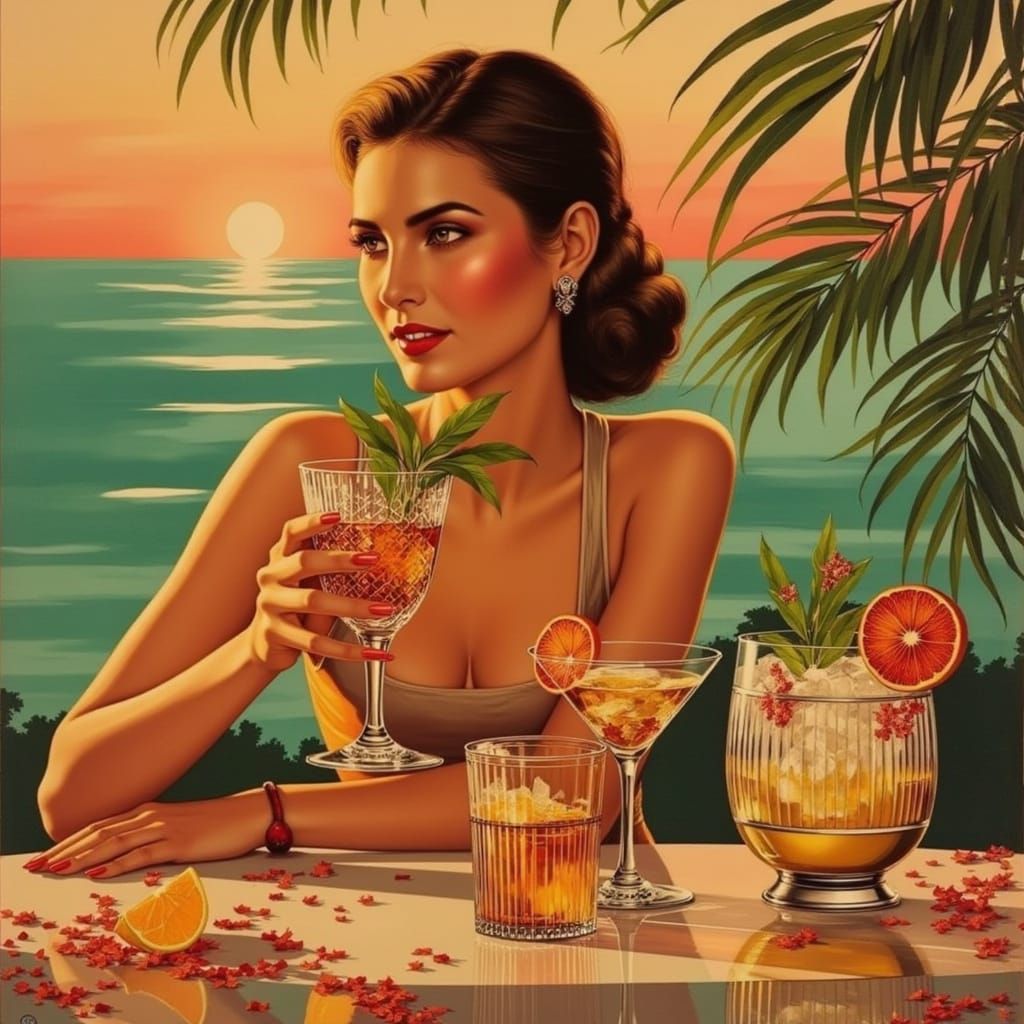 Elegant Summer Evening in Mid-Century Modern Luxury