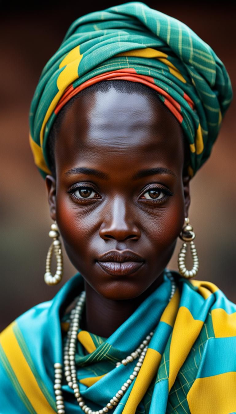 Hyperrealistic Portrait of a Rwandan Woman