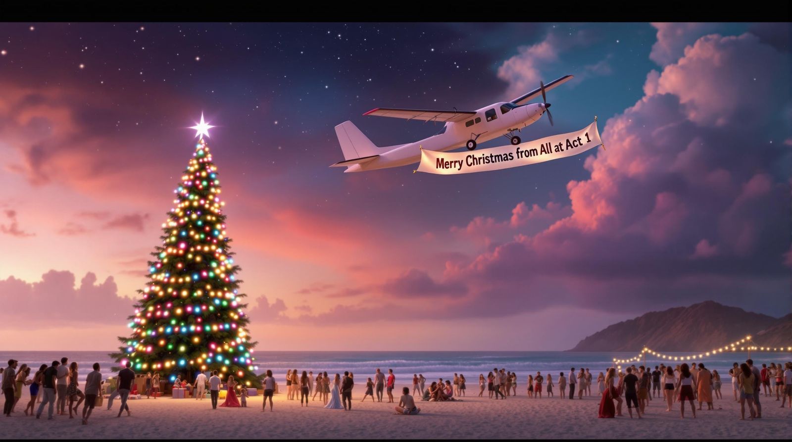 Christmas Cheer on the Australian Beach in Cinematic Style