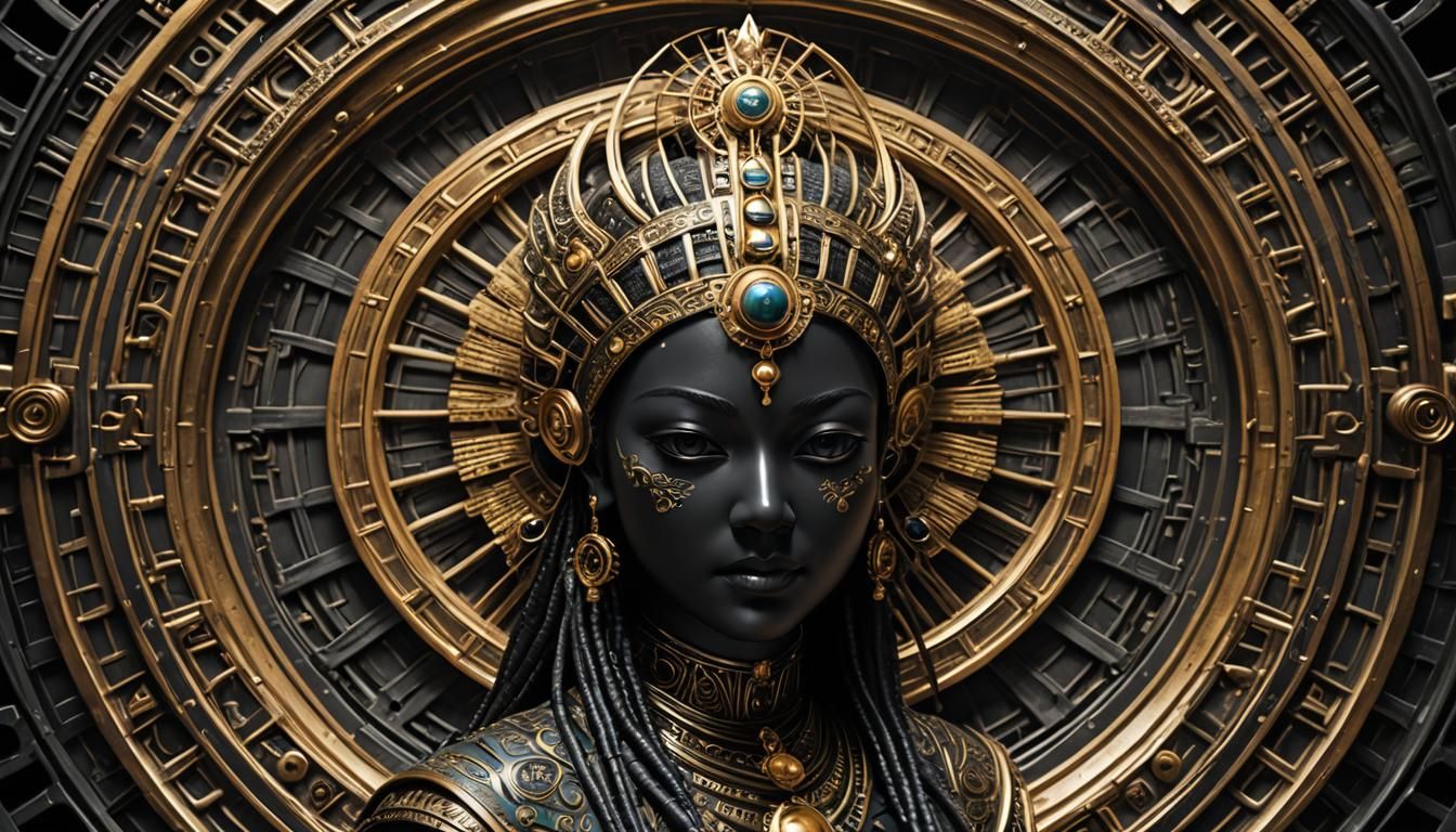 Futuristic Zen Cityscape in Art Nouveau Style