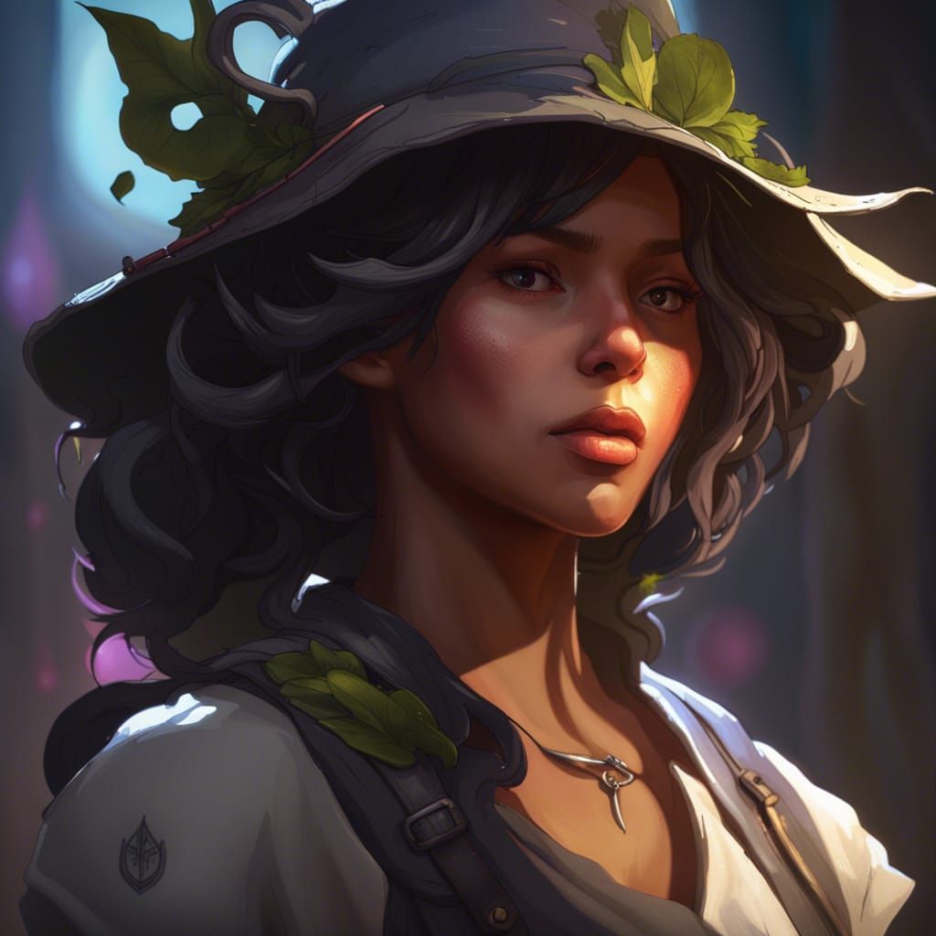 Shadow Girl Farming Concept Art Portrait