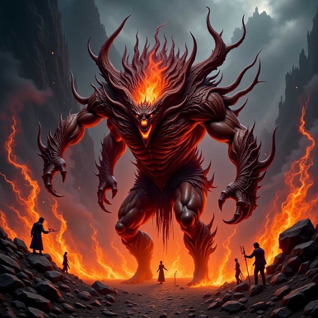 Volcanic Kraken in Vibrant Colors