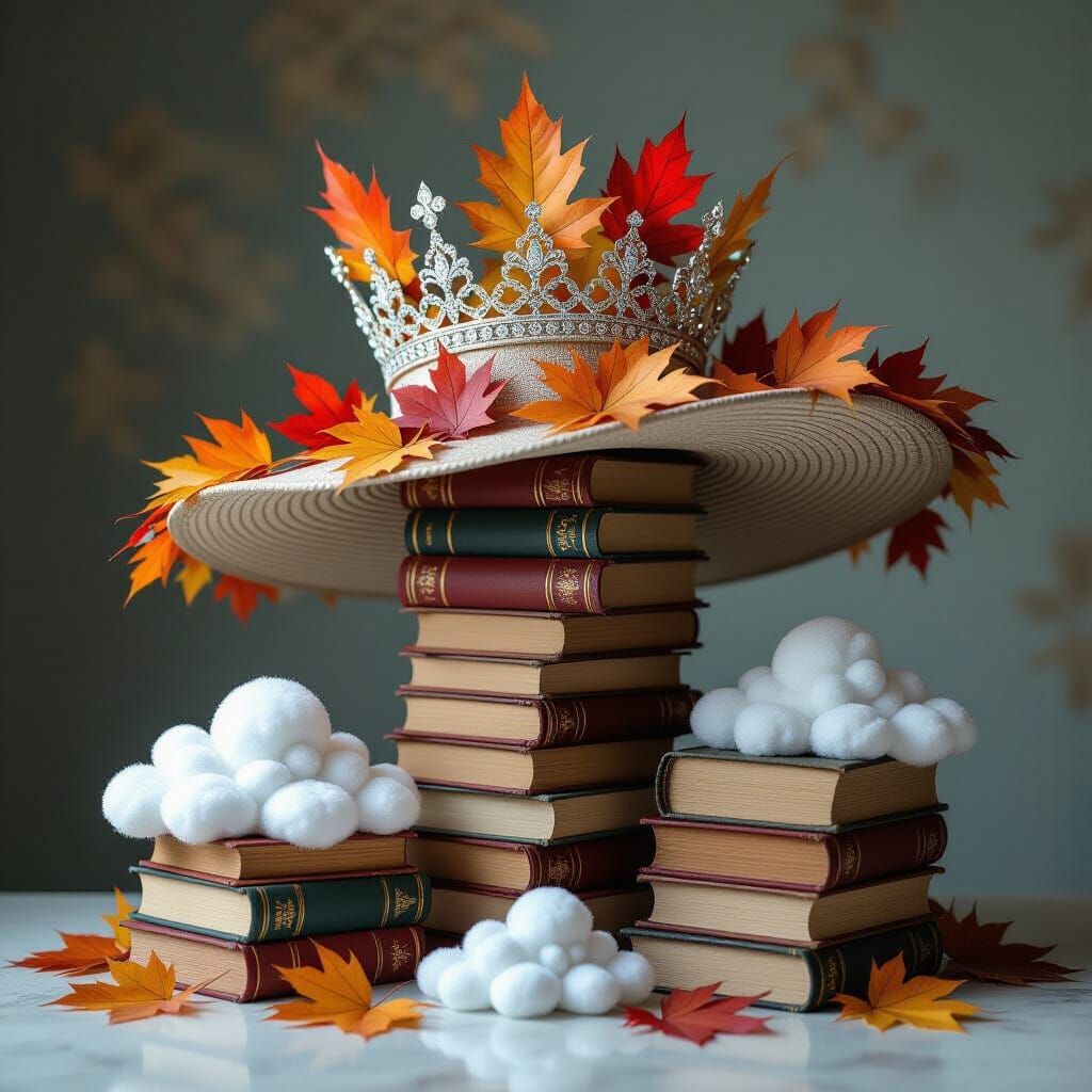 Fantastical Hats of Nature, Crystal, Books, and Clouds