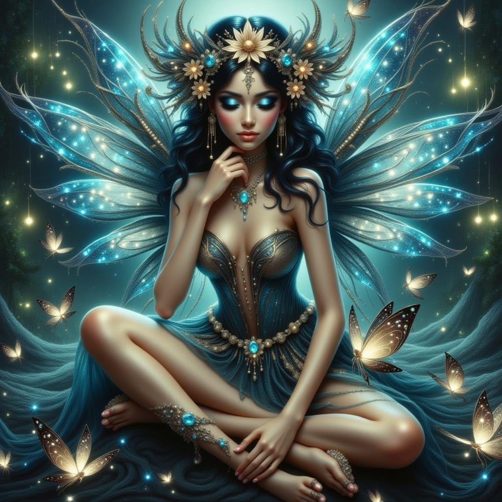 Iridescent Fairies Dancing in Sparkling Light