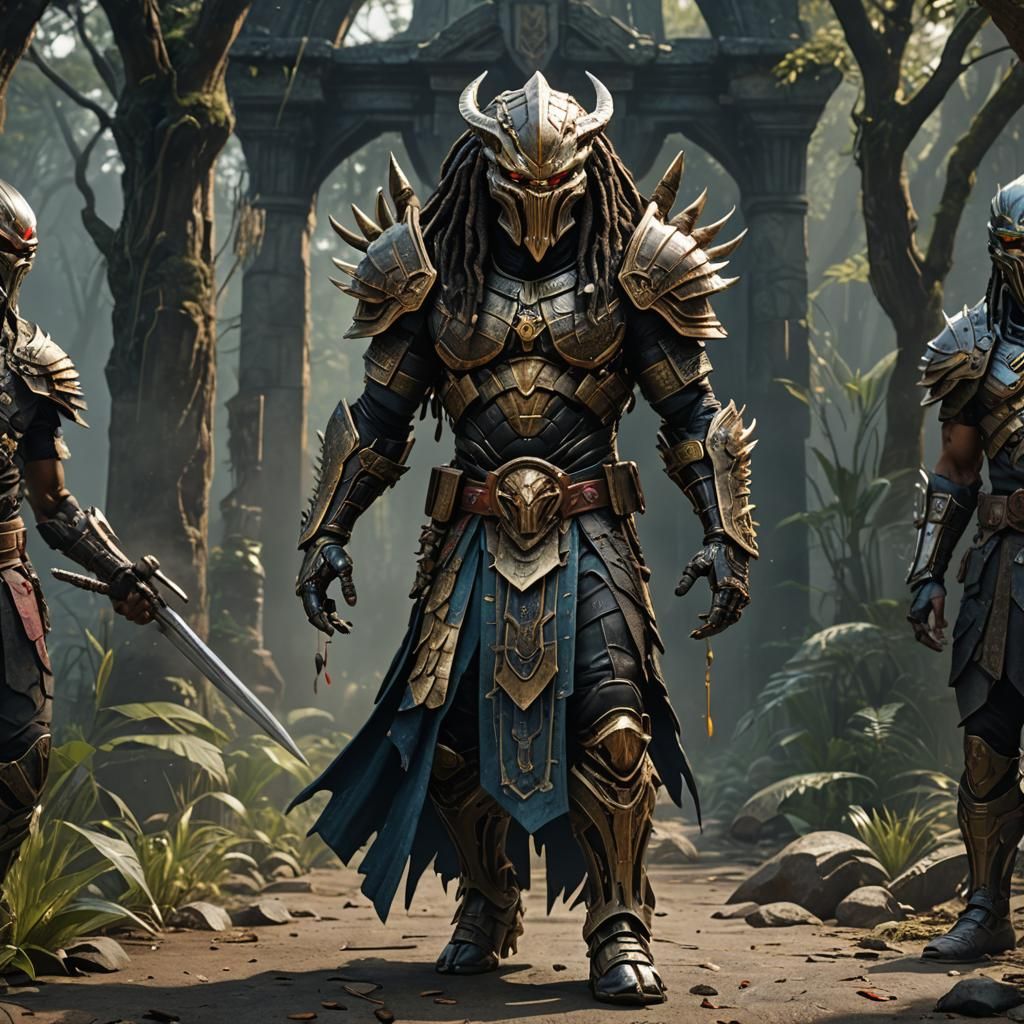 Predator Dressed as Priest: Detailed Matte Painting