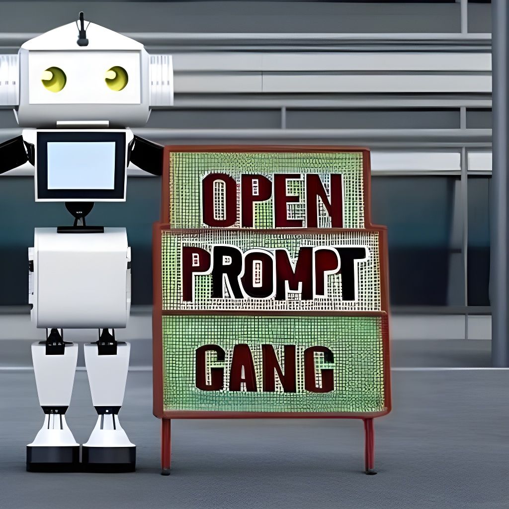 Robot Holding a Prompt Sign