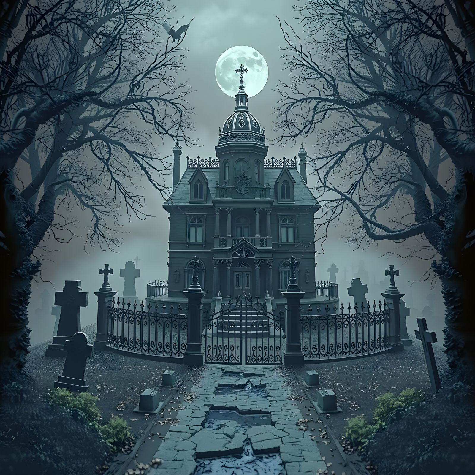 Spooky Gothic Mansion in 3D Origami Book