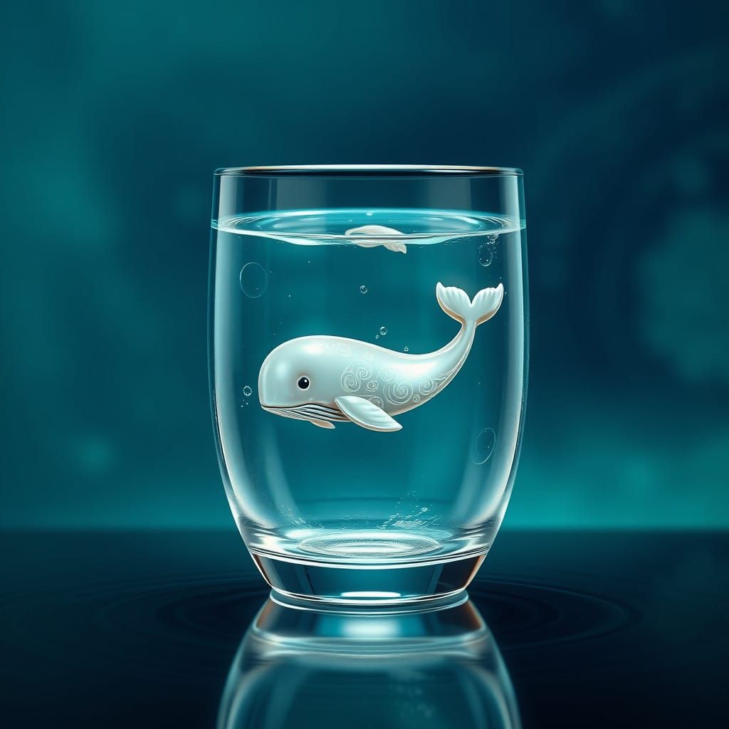 Whimsical Whale in Iridescent Depths